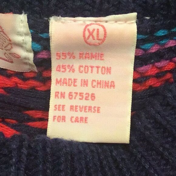 Ashley Colorful Design Stripe Knit Pullover Retro Crew Neck Sweater - Picture 15 of 15